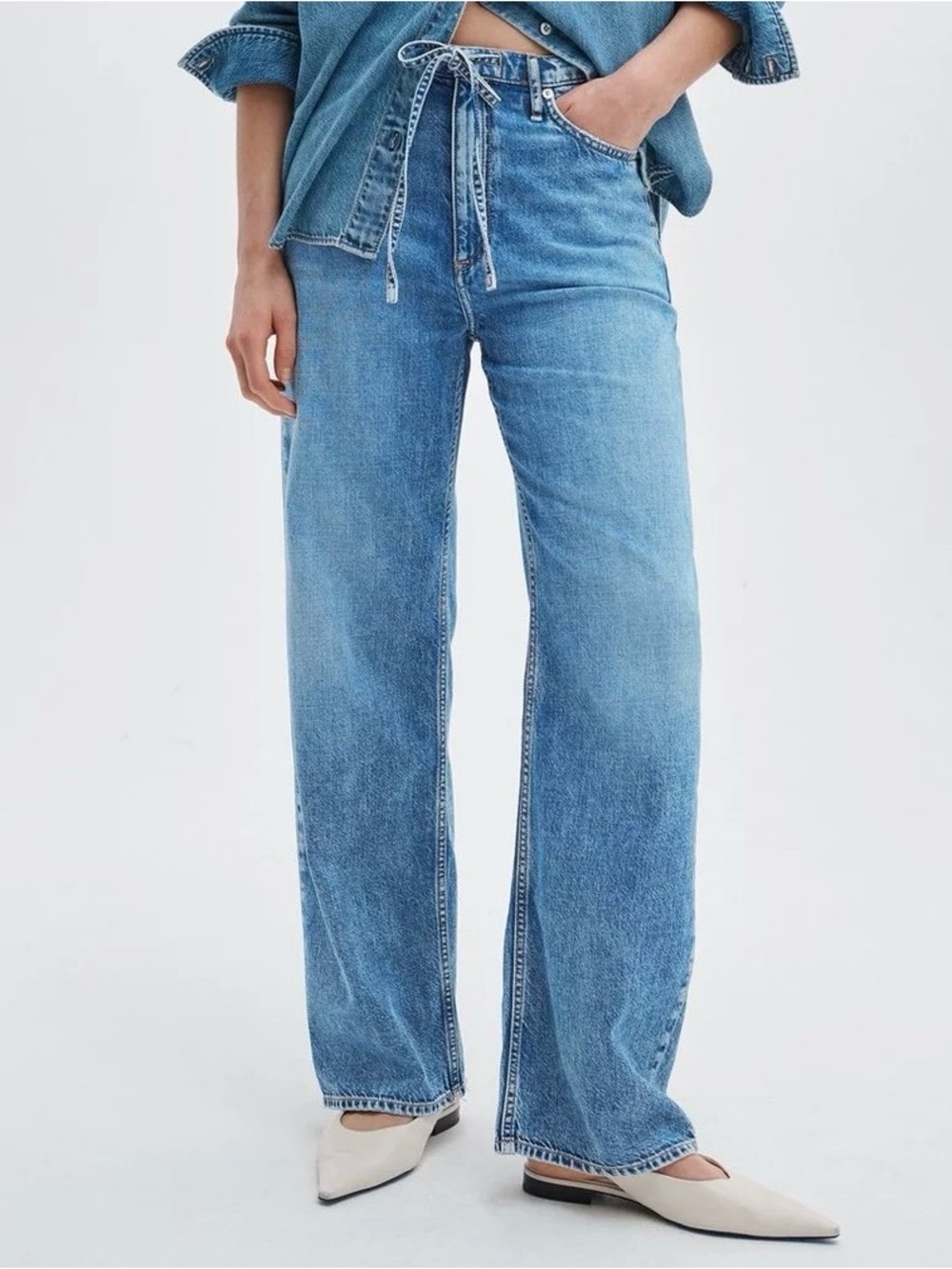 Rag & Bone Phoebe Drawstring Wide-Leg Jean